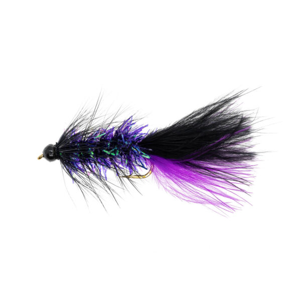 Bead-Head-Crystal-Wolly-Bugger-Svart-Lila-FL0059-Onlineflugor